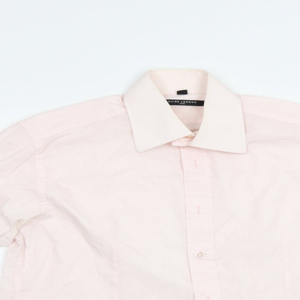 Guide London Mens Pink    Dress Shirt Size L