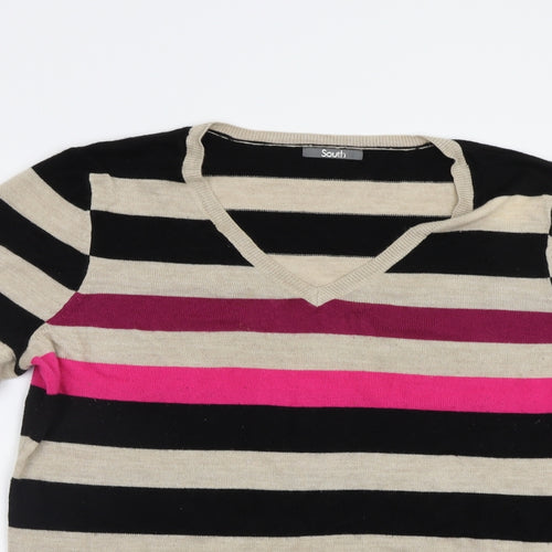 South Womens Multicoloured Striped  Pullover Jumper Size L