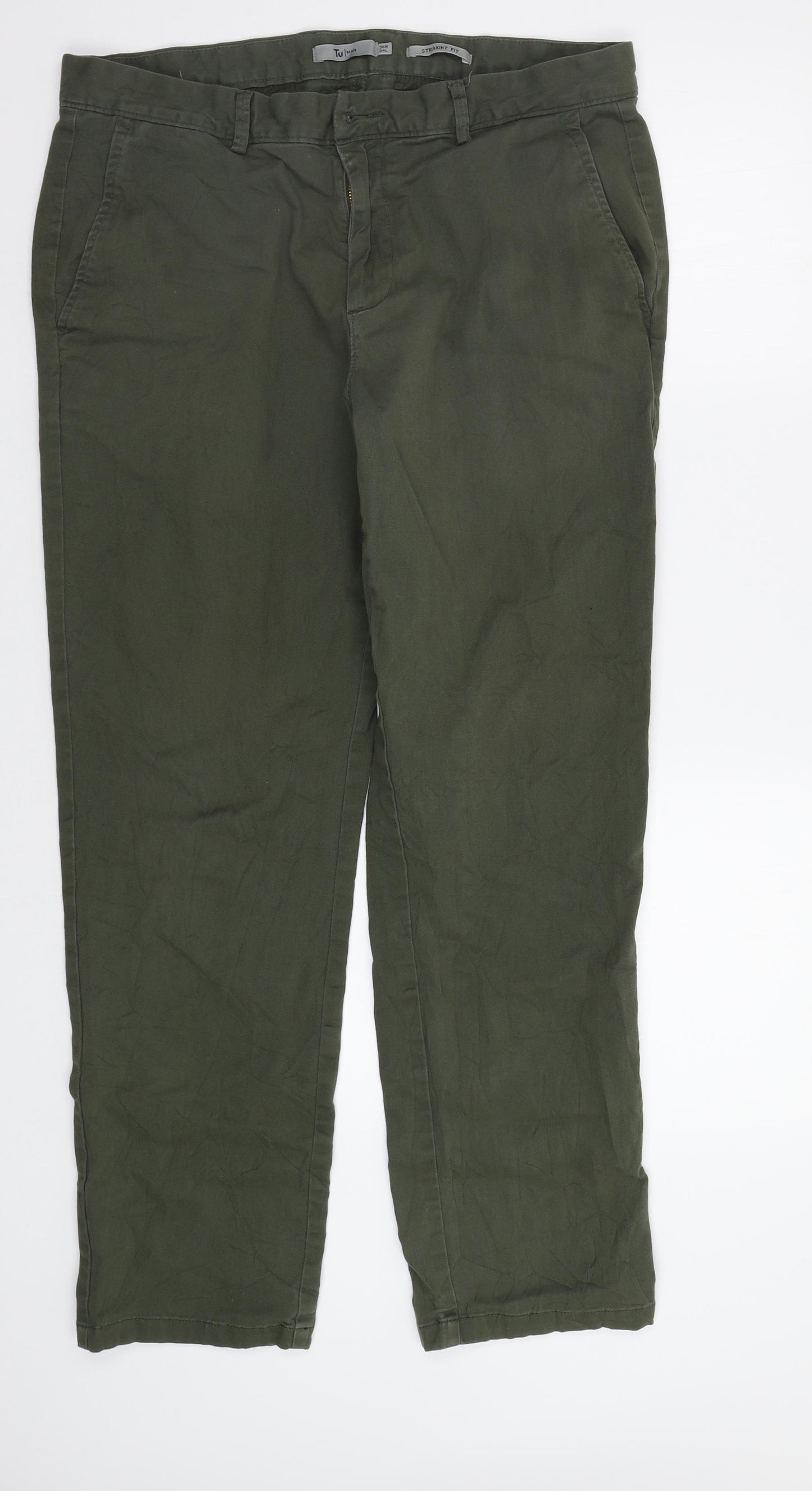 TU Mens Green   Trousers  Size 36 L34 in