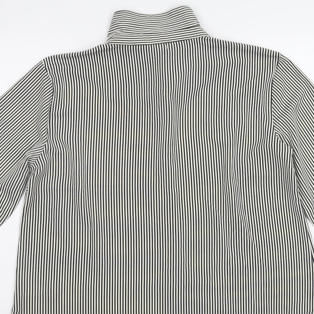 H&M Womens Black Striped  Basic Button-Up Size 14