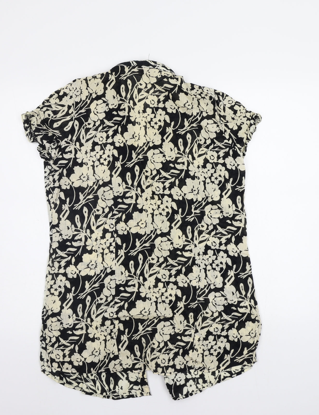 Soon Womens Black Floral  Basic Blouse Size 14
