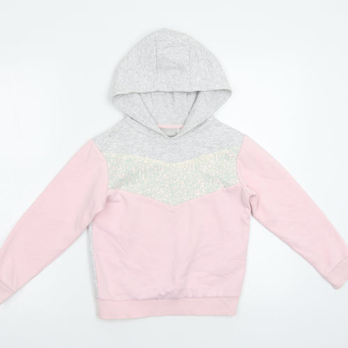 I Love Girlswear Girls Pink   Pullover Hoodie Size 8 Years  - Sequin detail