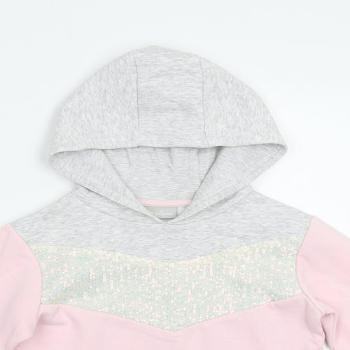 I Love Girlswear Girls Pink   Pullover Hoodie Size 8 Years  - Sequin detail