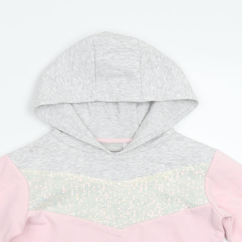 I Love Girlswear Girls Pink   Pullover Hoodie Size 8 Years  - Sequin detail