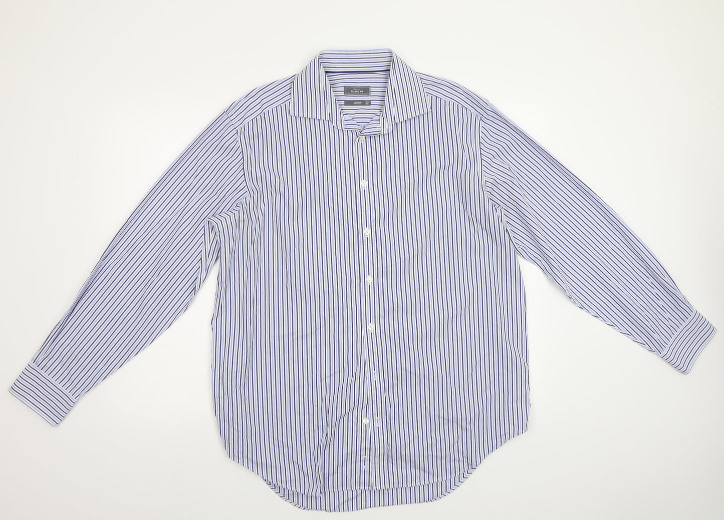 John Lewis Mens Blue Striped   Dress Shirt Size 16