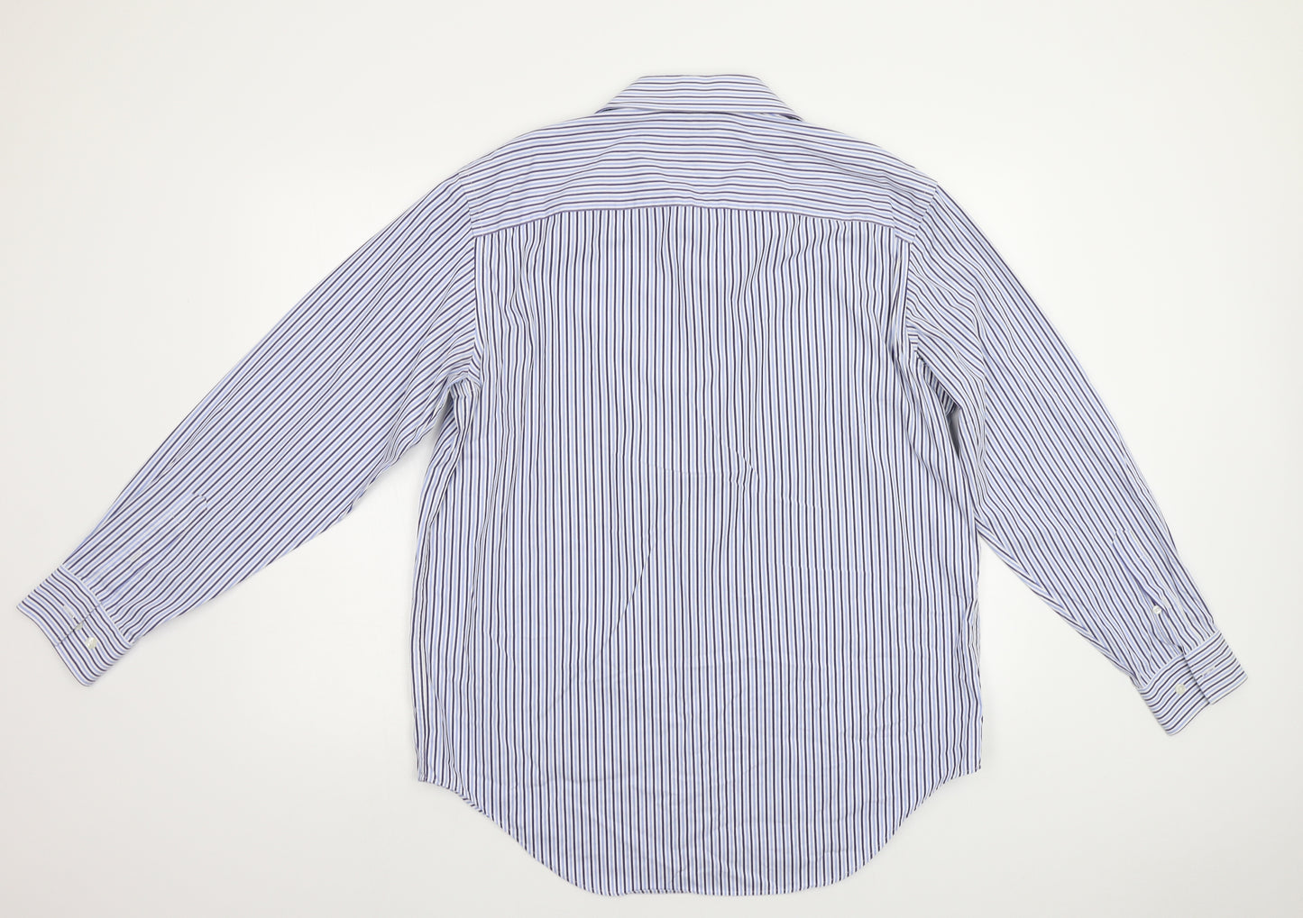 John Lewis Mens Blue Striped   Dress Shirt Size 16