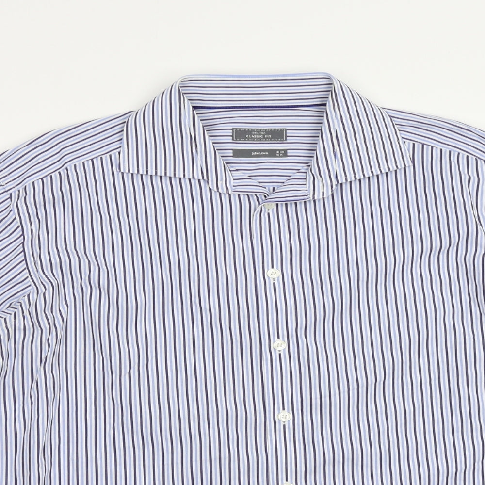 John Lewis Mens Blue Striped   Dress Shirt Size 16