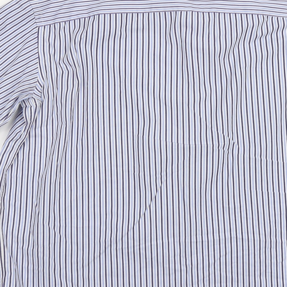 John Lewis Mens Blue Striped   Dress Shirt Size 16