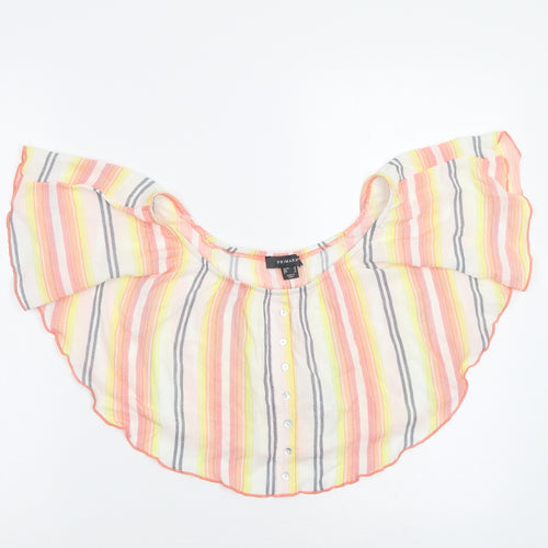 Primark Womens Multicoloured Striped  Cropped Blouse Size 10