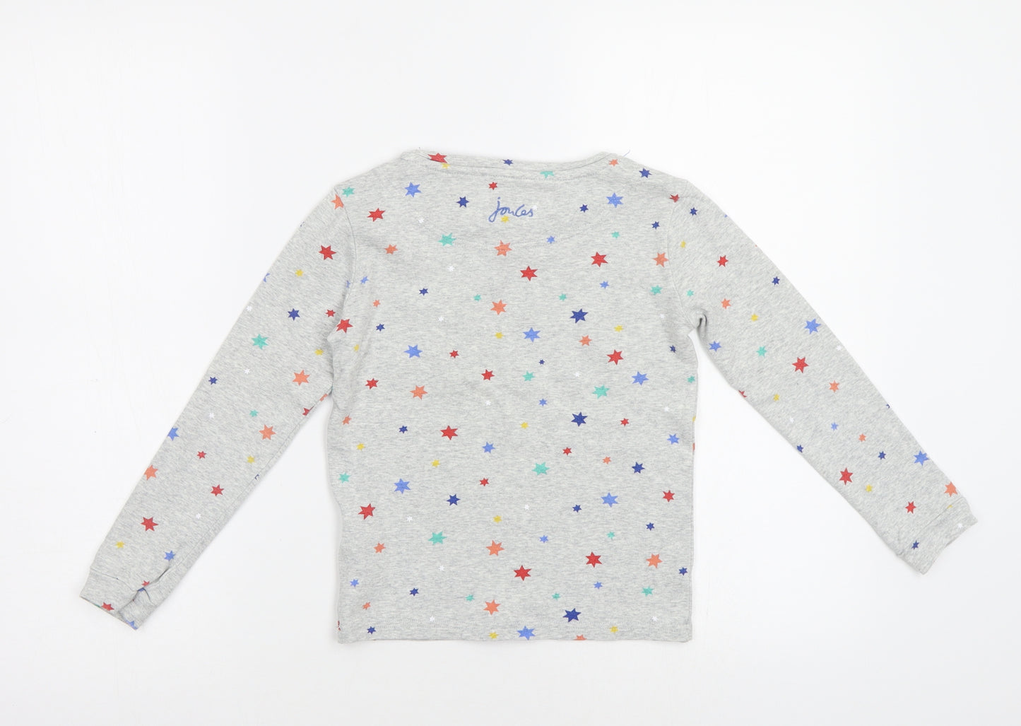 Joules Girls Grey Geometric  Top Pyjama Top Size 7-8 Years