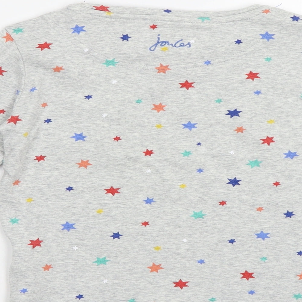Joules Girls Grey Geometric  Top Pyjama Top Size 7-8 Years
