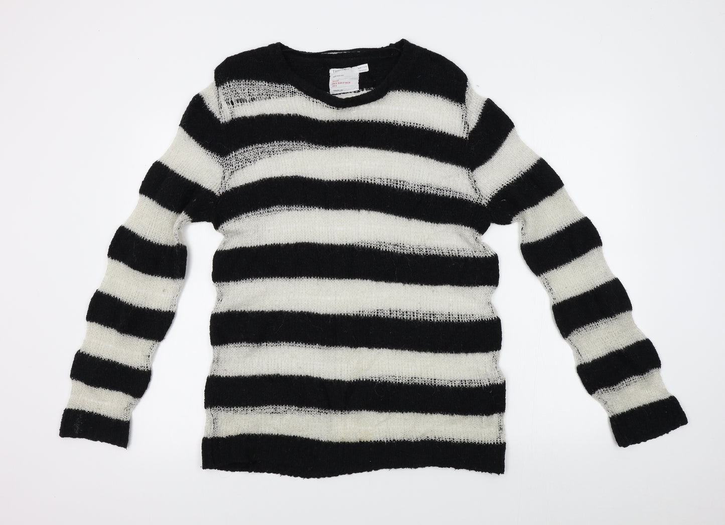 Topman Mens White Striped  Pullover Jumper Size S