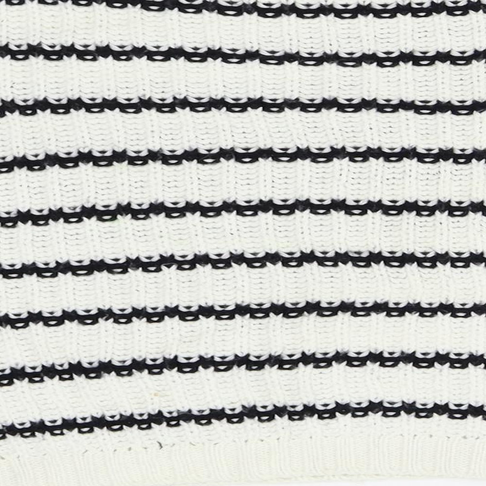 New Look Girls White Striped  Pullover Jumper Size 14-15 Years  - cropped