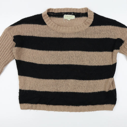 vintage couture Womens Beige Striped  Pullover Jumper Size 12