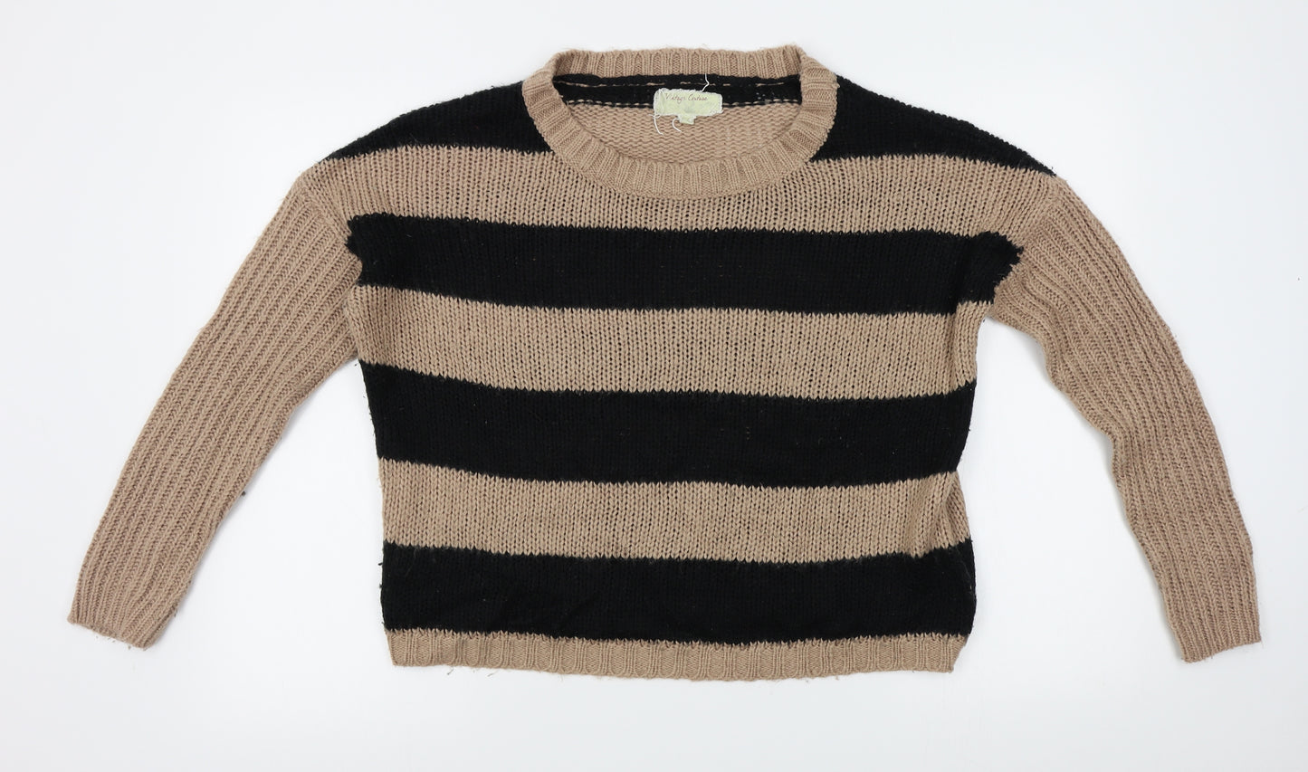 vintage couture Womens Beige Striped  Pullover Jumper Size 12