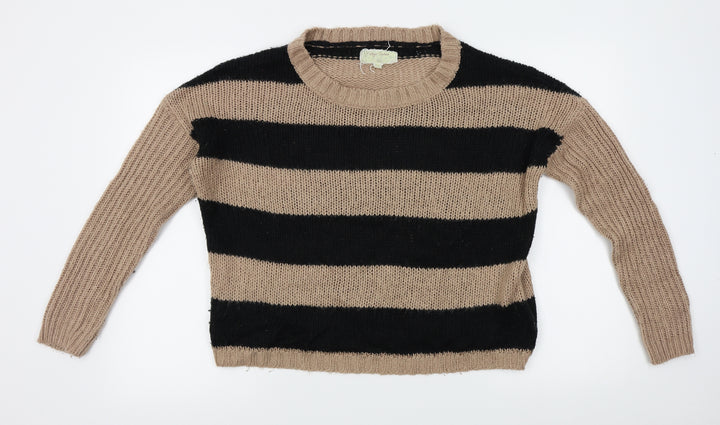 vintage couture Womens Beige Striped  Pullover Jumper Size 12