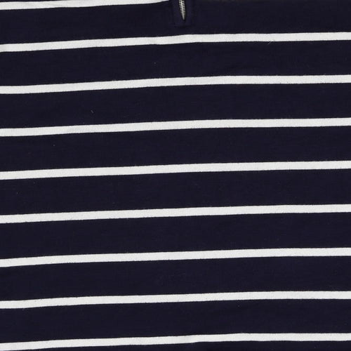 89th & Madison Womens Blue Striped  Pullover Jumper Size M