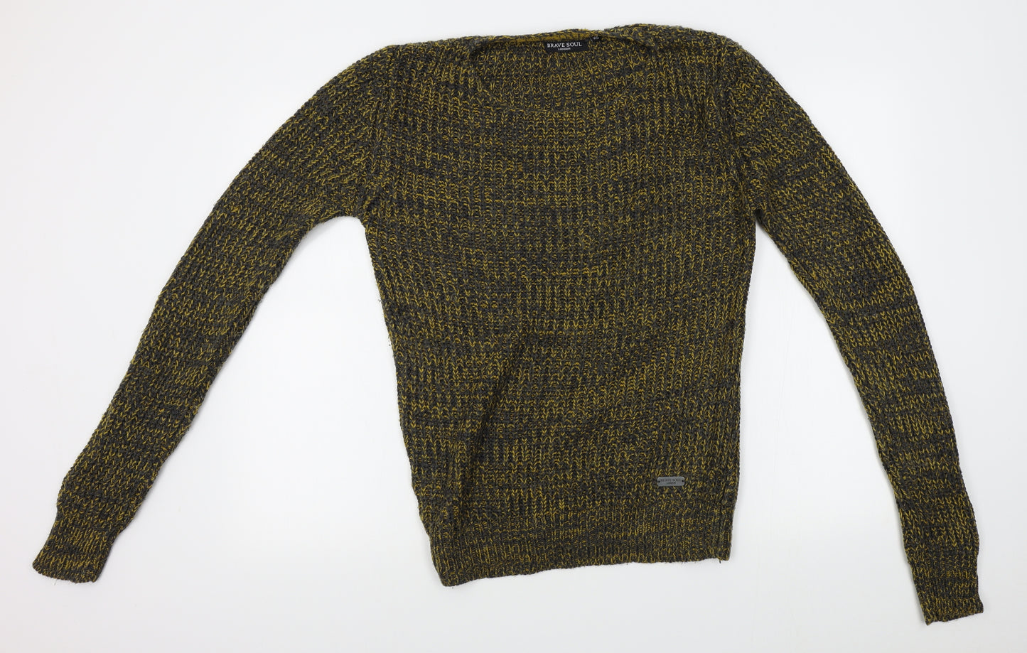 Brave Soul Mens Gold   Pullover Jumper Size XS