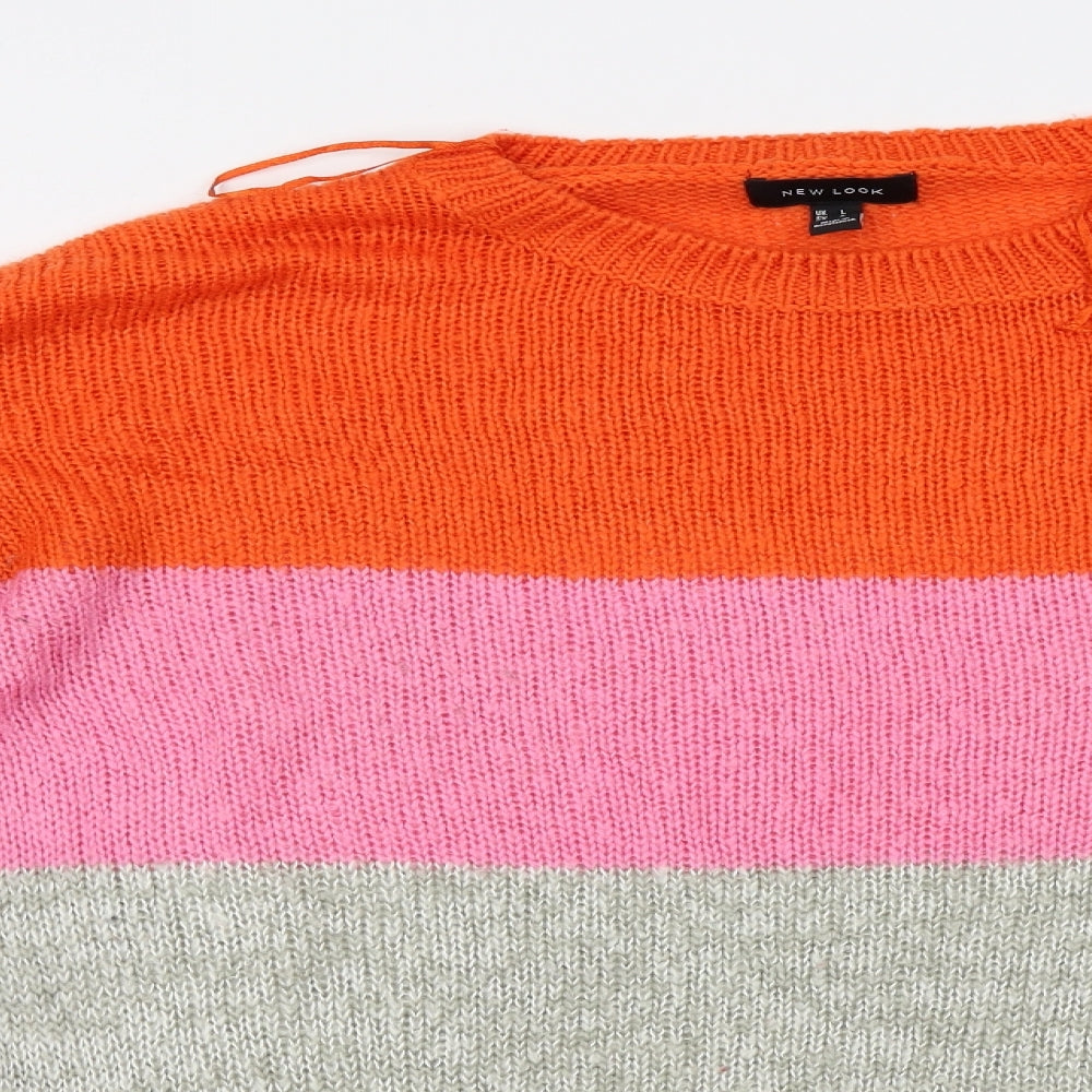 New Look Womens Multicoloured Striped  Pullover Jumper Size L