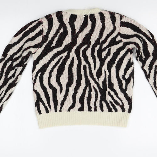 Primark Womens Beige Animal Print  Pullover Jumper Size 2XS