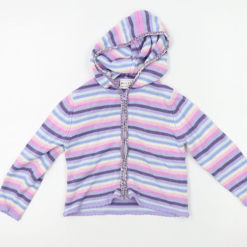 NEXT Girls Purple Striped  Full Zip Jumper Size 3 Years