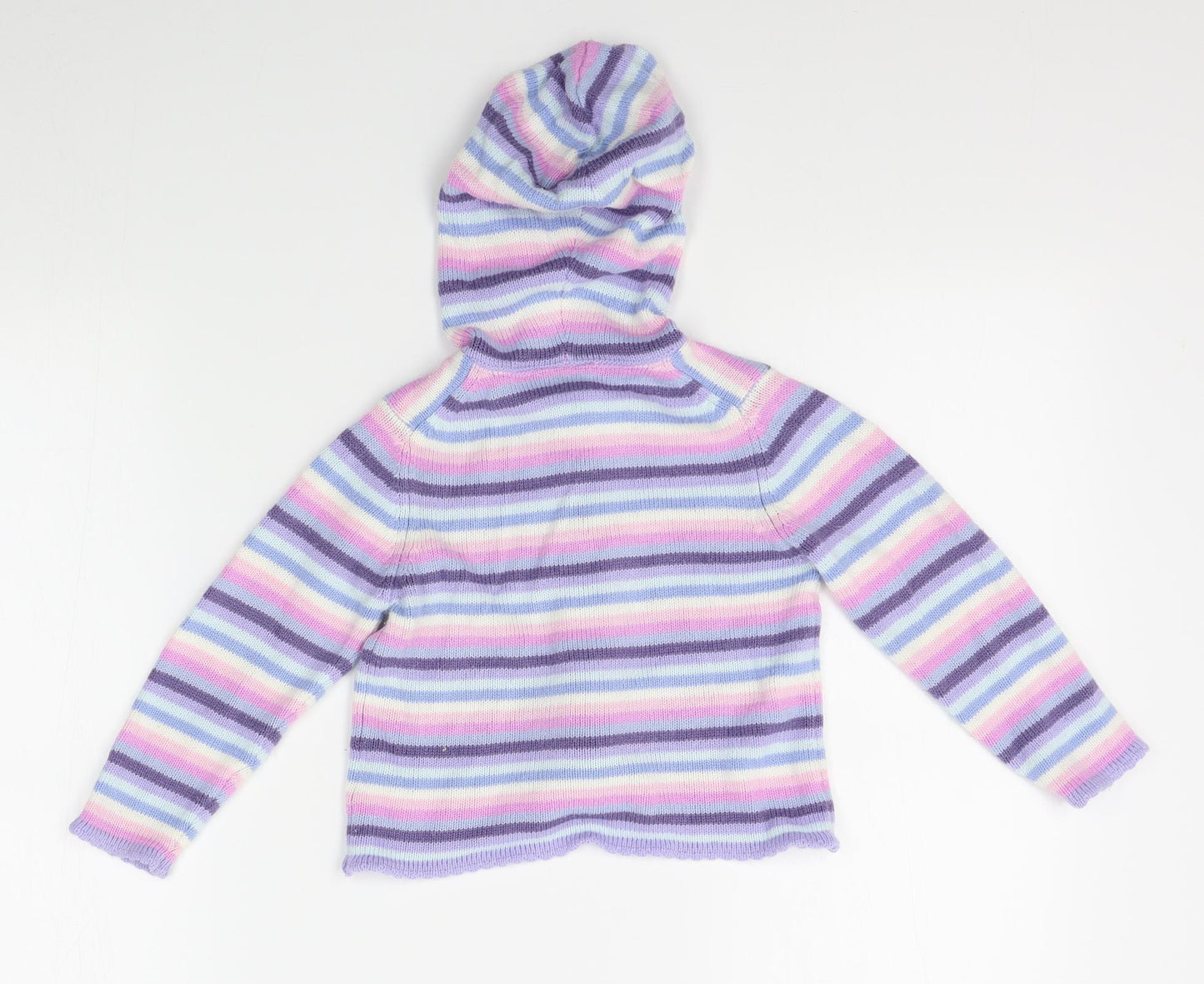 NEXT Girls Purple Striped  Full Zip Jumper Size 3 Years