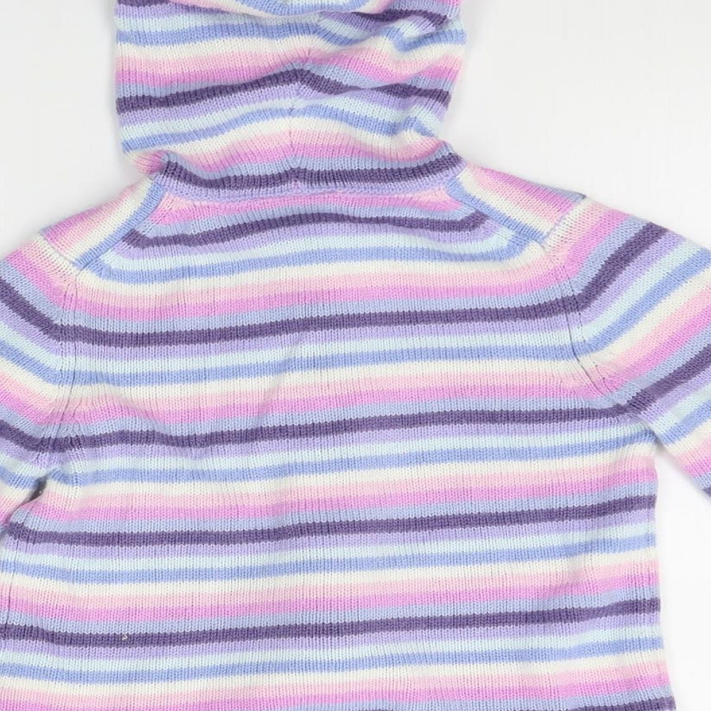 NEXT Girls Purple Striped  Full Zip Jumper Size 3 Years
