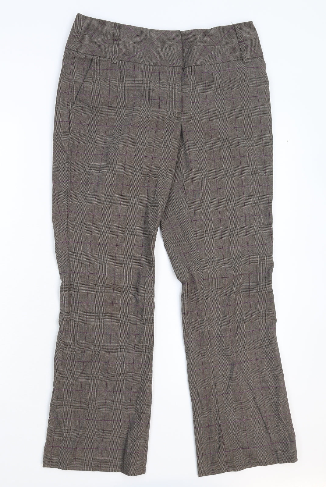 NEXT Womens Grey Check  Dress Pants Trousers Size 10 L28 in