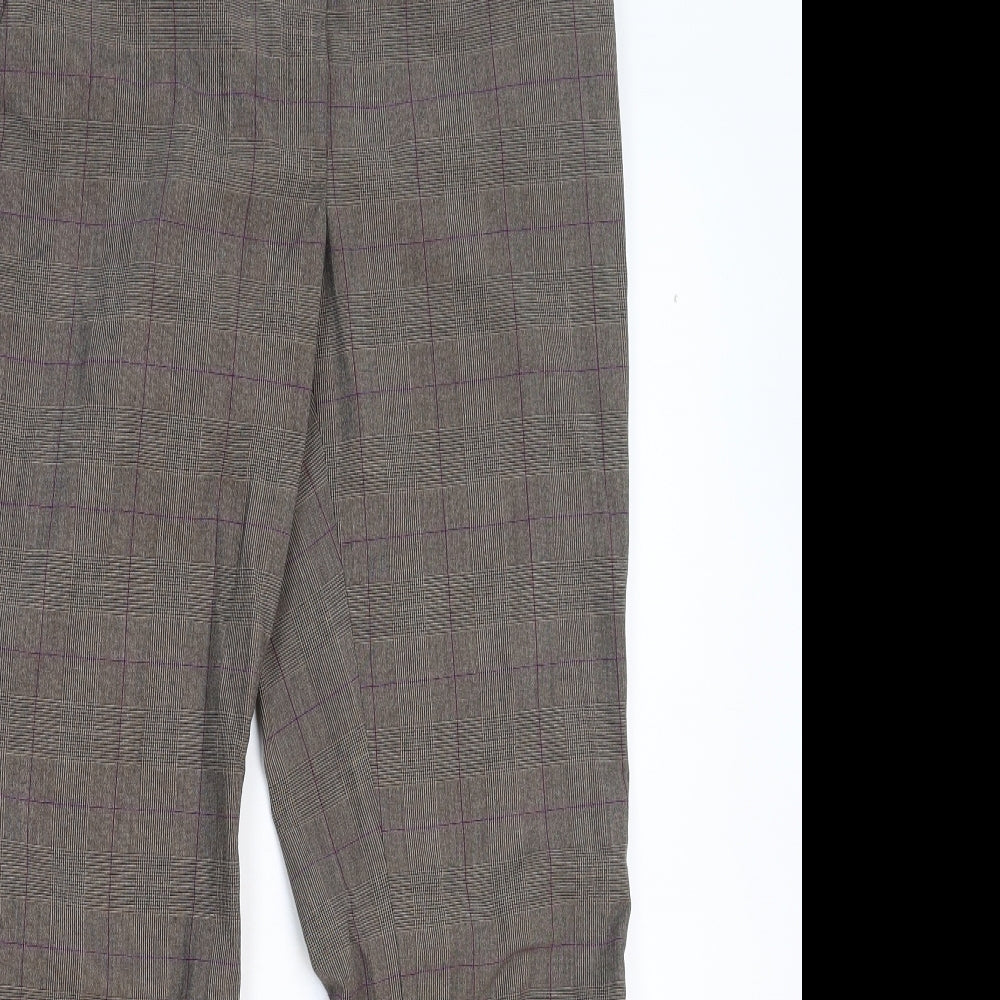 NEXT Womens Grey Check  Dress Pants Trousers Size 10 L28 in