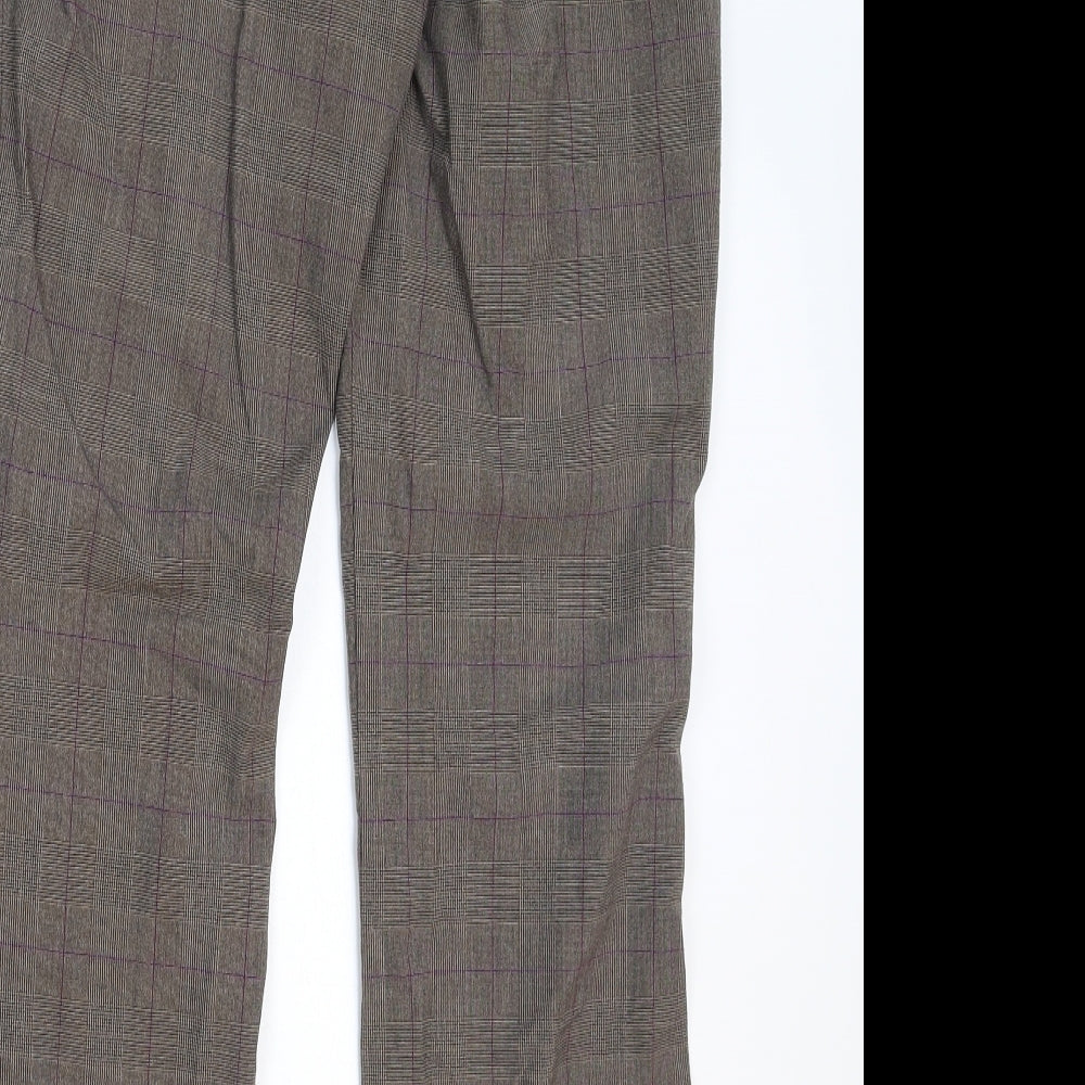NEXT Womens Grey Check  Dress Pants Trousers Size 10 L28 in