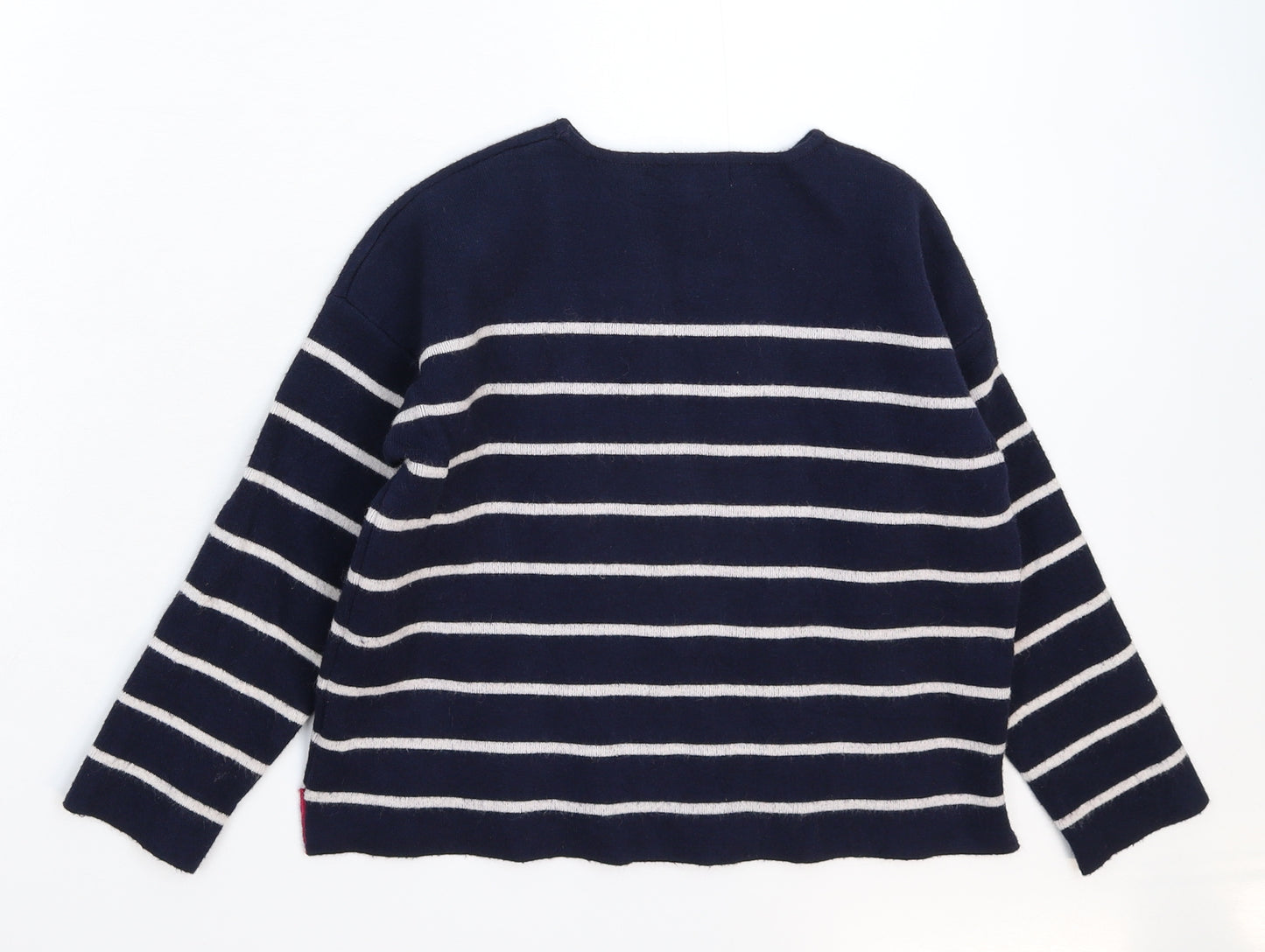 Jasper Conran Girls Blue Striped Knit Pullover Jumper Size 5-6 Years