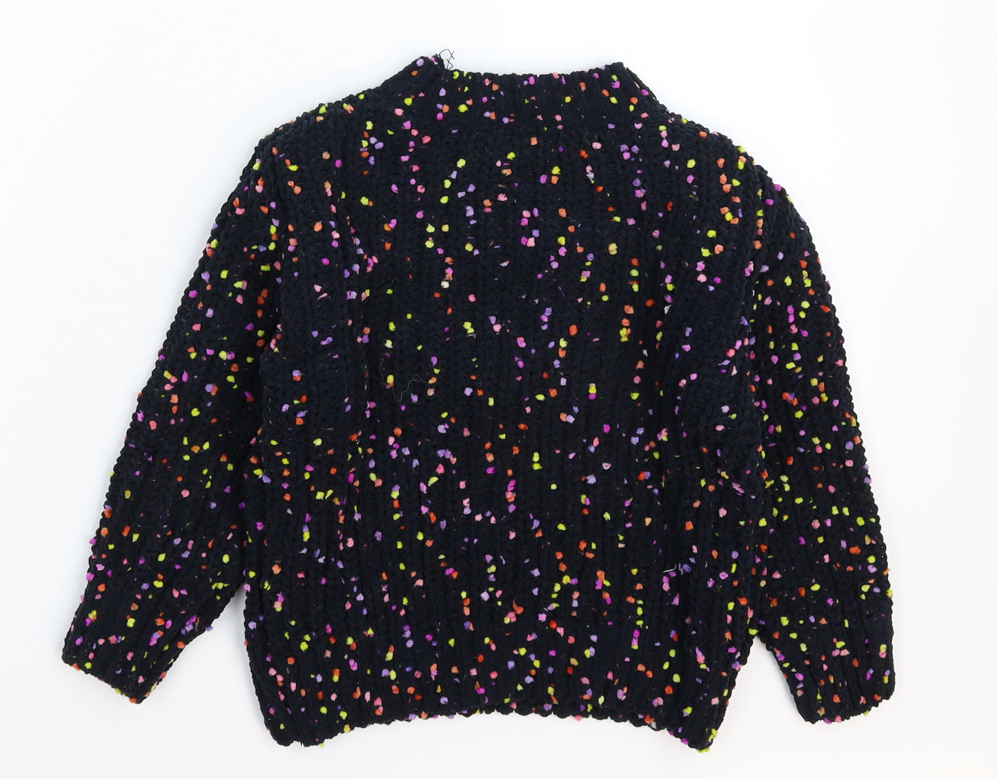 Marks and Spencer Boys Black Spotted Knit Pullover Jumper Size 6-7 Years