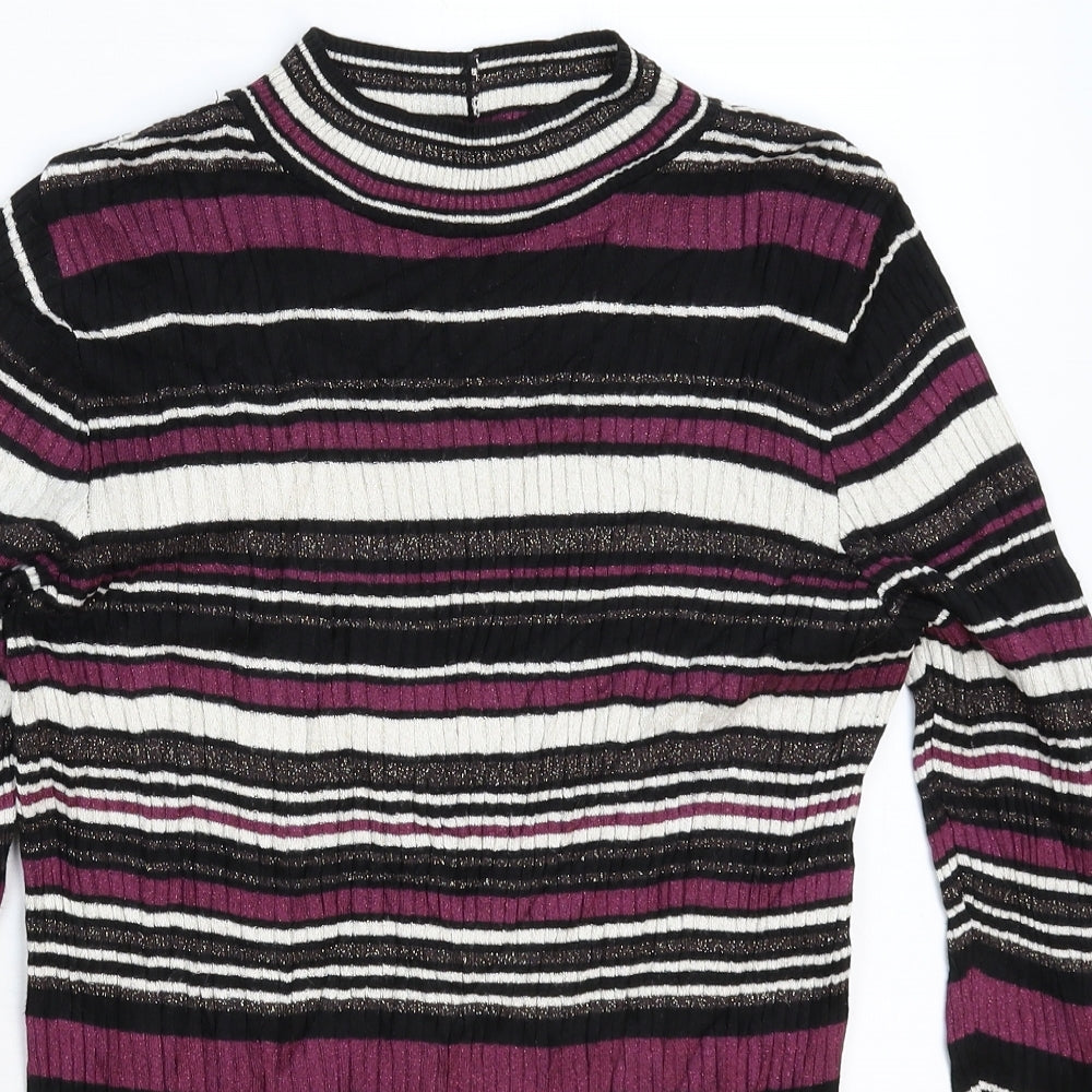 George Womens Multicoloured Striped Knit Pullover Jumper Size 14