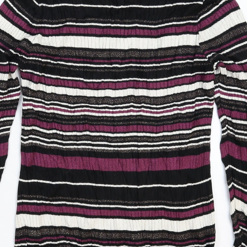 George Womens Multicoloured Striped Knit Pullover Jumper Size 14