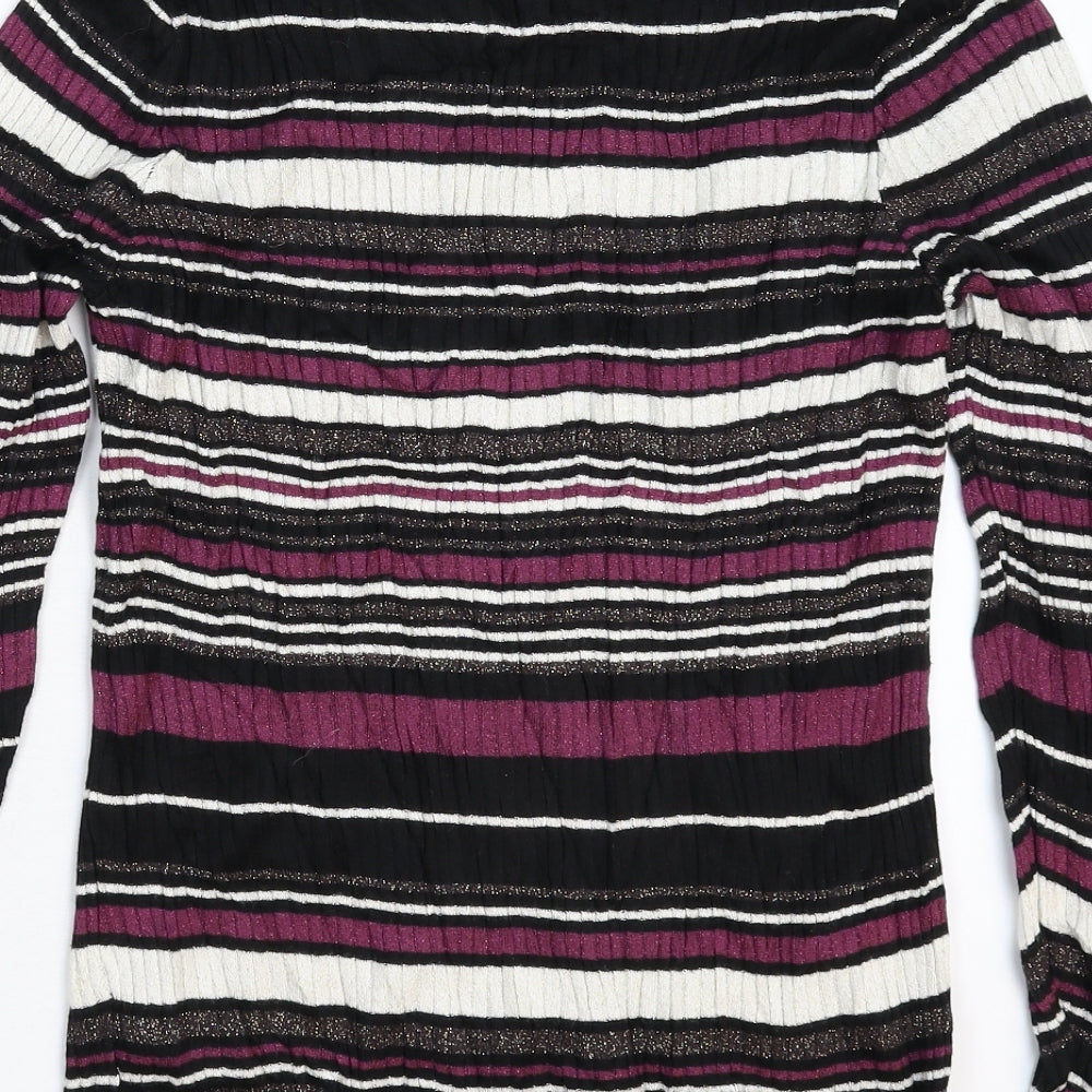 George Womens Multicoloured Striped Knit Pullover Jumper Size 14
