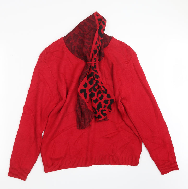 Autonomy Womens Red Knit Pullover Jumper Size M