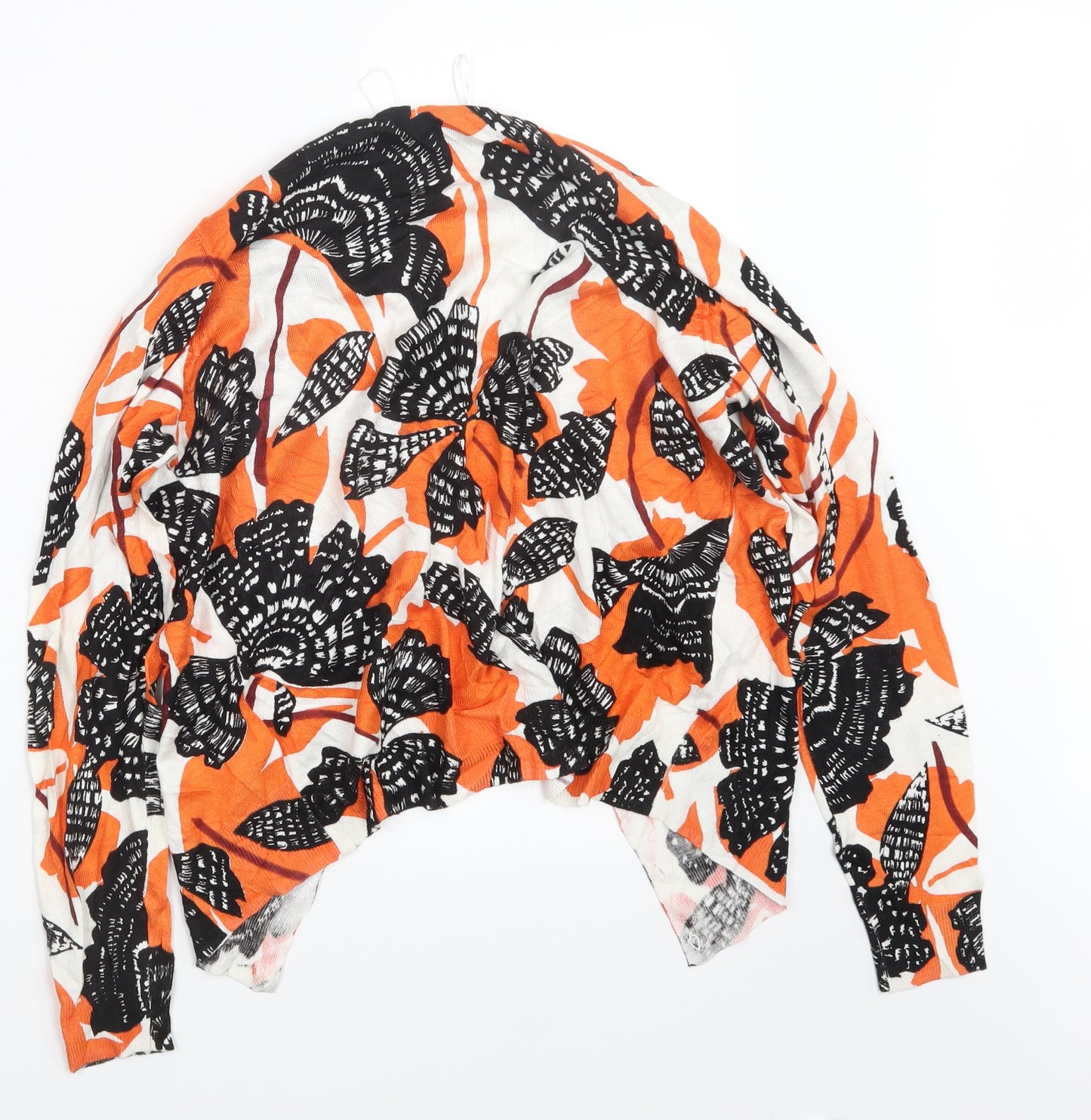 Marks and Spencer Womens Orange  Knit Cardigan Jumper Size 14