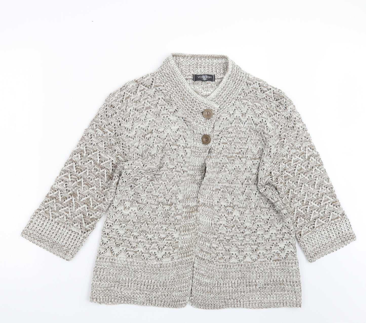 Voguish Womens Brown  Knit Cardigan Jumper Size M