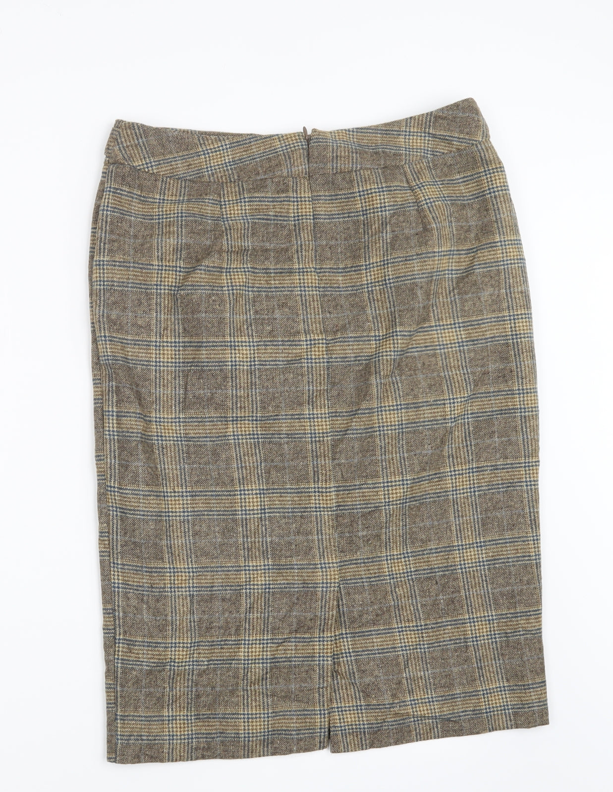 TU Womens Beige Check  Straight & Pencil Skirt Size 12