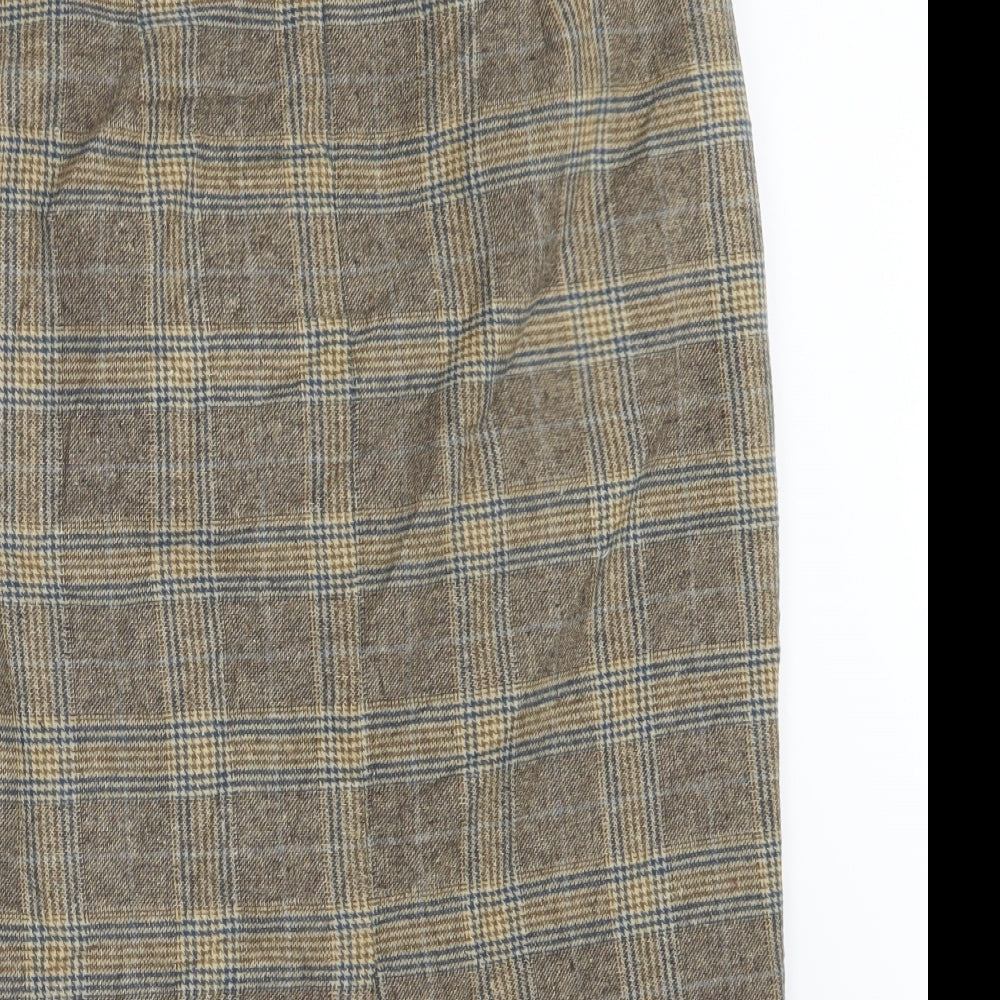 TU Womens Beige Check  Straight & Pencil Skirt Size 12