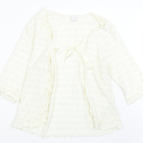 Slenderella Womens Ivory  Knit Cardigan Jumper Size M