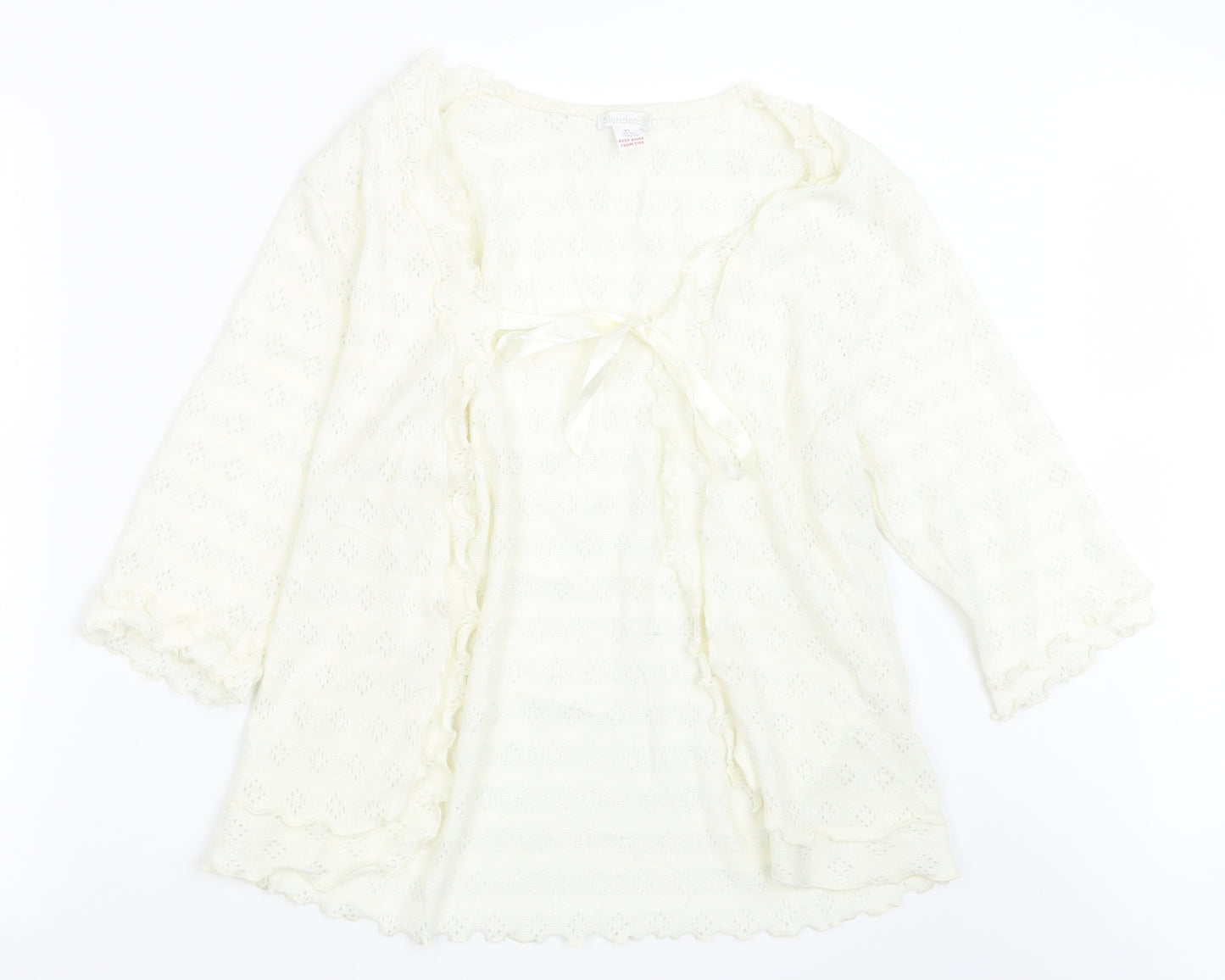 Slenderella Womens Ivory  Knit Cardigan Jumper Size M