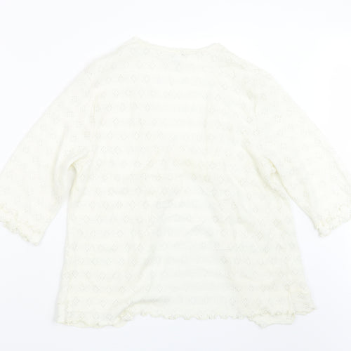 Slenderella Womens Ivory  Knit Cardigan Jumper Size M