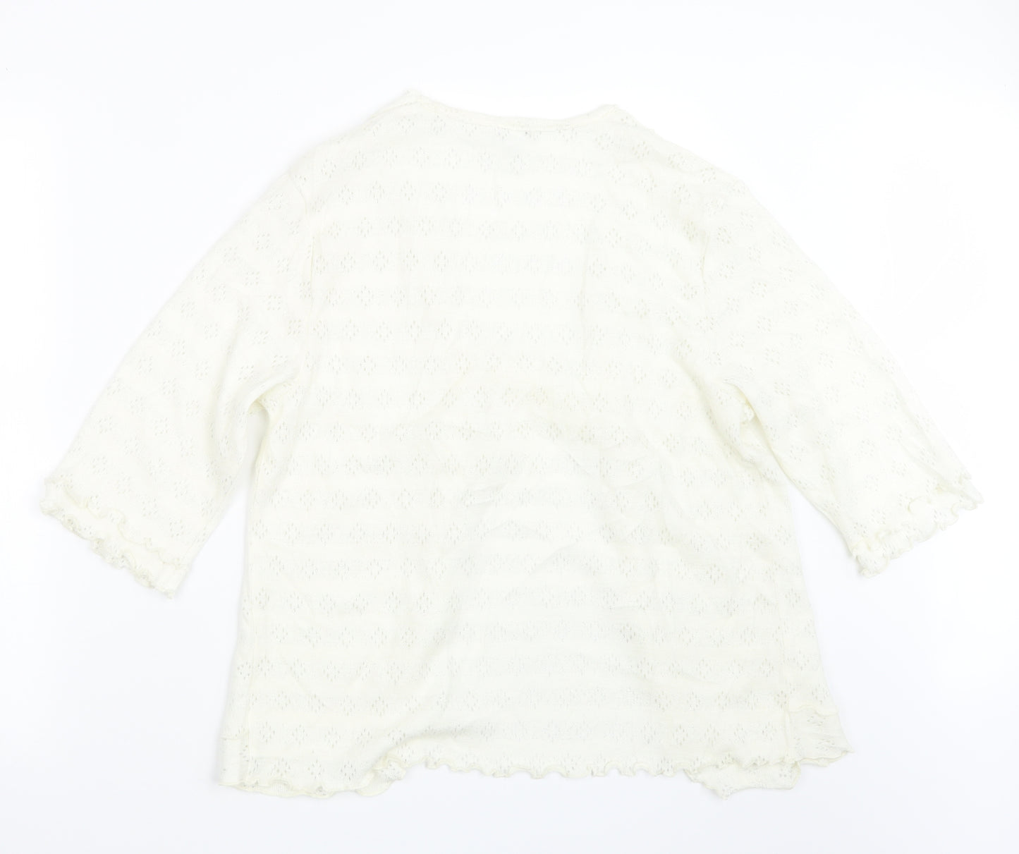 Slenderella Womens Ivory  Knit Cardigan Jumper Size M