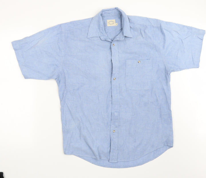 Casual Club Mens Blue Button-Up Size S