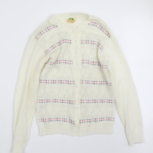 Globe Womens Ivory  Knit Cardigan Jumper Size M