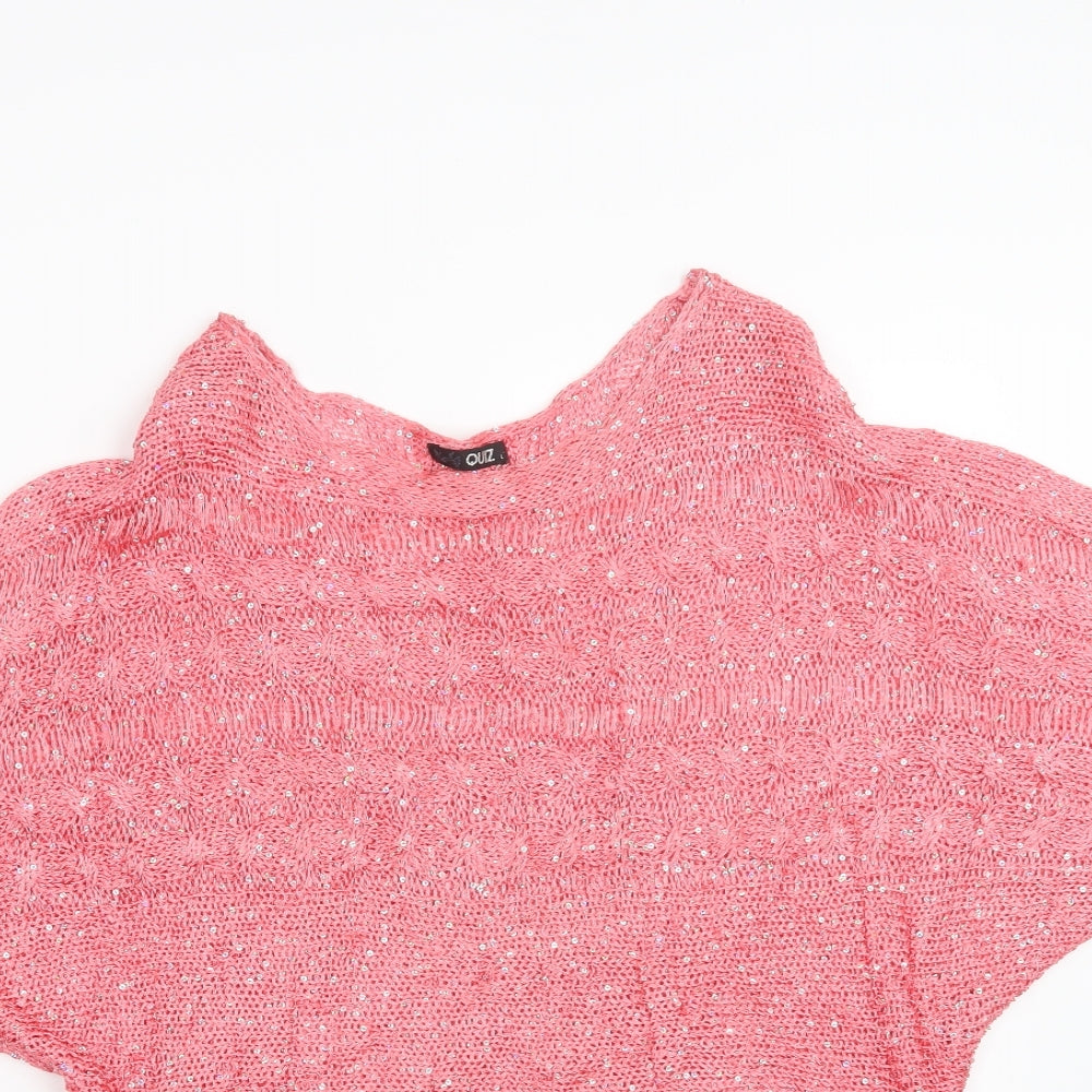 Quiz Womens Pink  Knit Pullover Jumper Size L