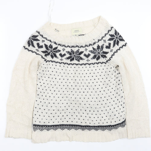 Papaya Womens Ivory  Knit Pullover Jumper Size 14  - Christmas