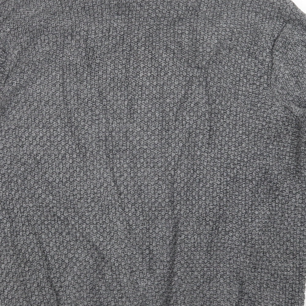 Stag & Hart Mens Grey  Knit Pullover Jumper Size M