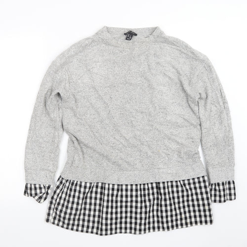 New Look Womens Grey  Knit Pullover Jumper Size S